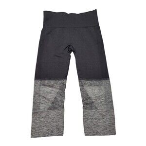 Lululemon Sz 6 Black Gray Cropped Stretch Legging 16" A3-3